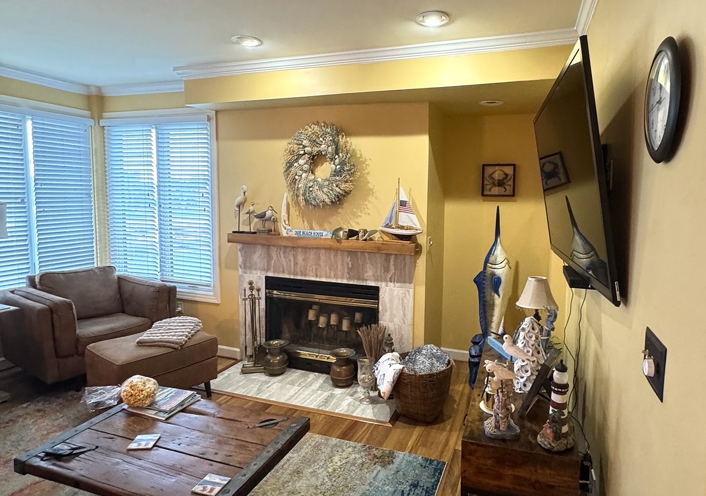 Wood-burning fireplace